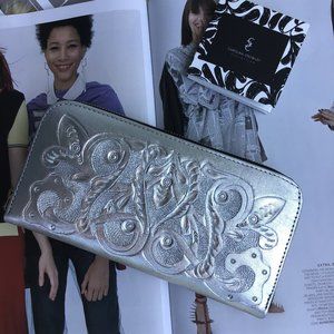 Silver Leather Wallet - SALE